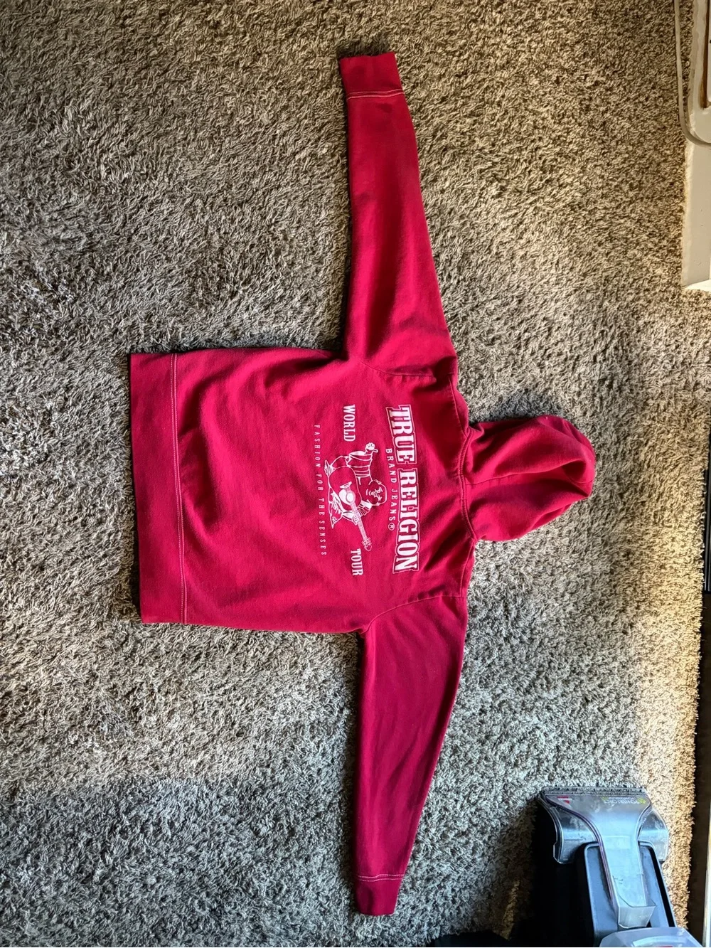 True Religion Red Hoodie - Logo Graphic Back
